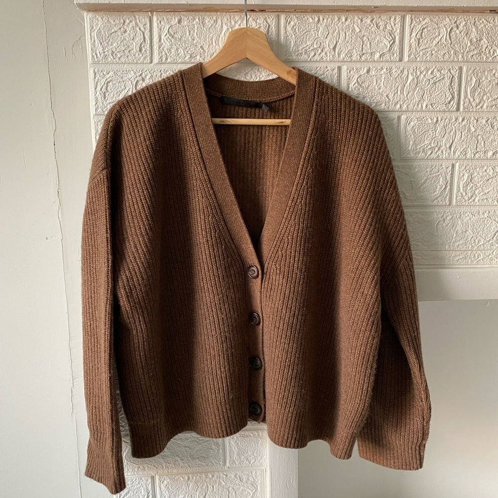 Jenni Kayne Cropped Cocoon Cardigan in Nutmeg (cashmere-wool blend) - Picture 6 of 8